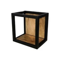 HSM Collection Wandbox Levels - Naturel/zwart - 25x18x25 Cm -Huishoudelijke Voorwerpen Winkel 81021269 0400