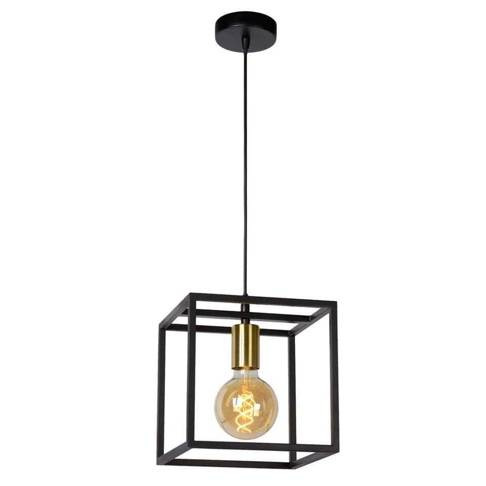 Lucide Hanglamp Ruben - Zwart - 22x22x150 Cm 1 Lucide Hanglamp Ruben - Zwart - 22x22x150 Cm