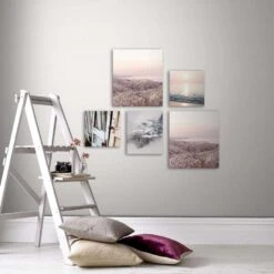 Wohnidee Canvas Set Van 5 Zen - Roze - 60x80 Cm