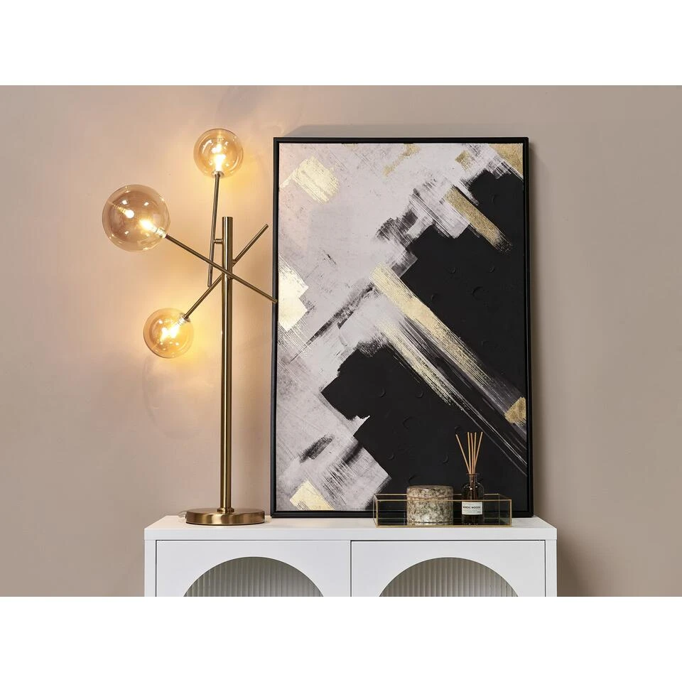 Beliani Tafellamp TAMESI - Goud Glas 2 Beliani Tafellamp TAMESI - Goud Glas - Afbeelding 2