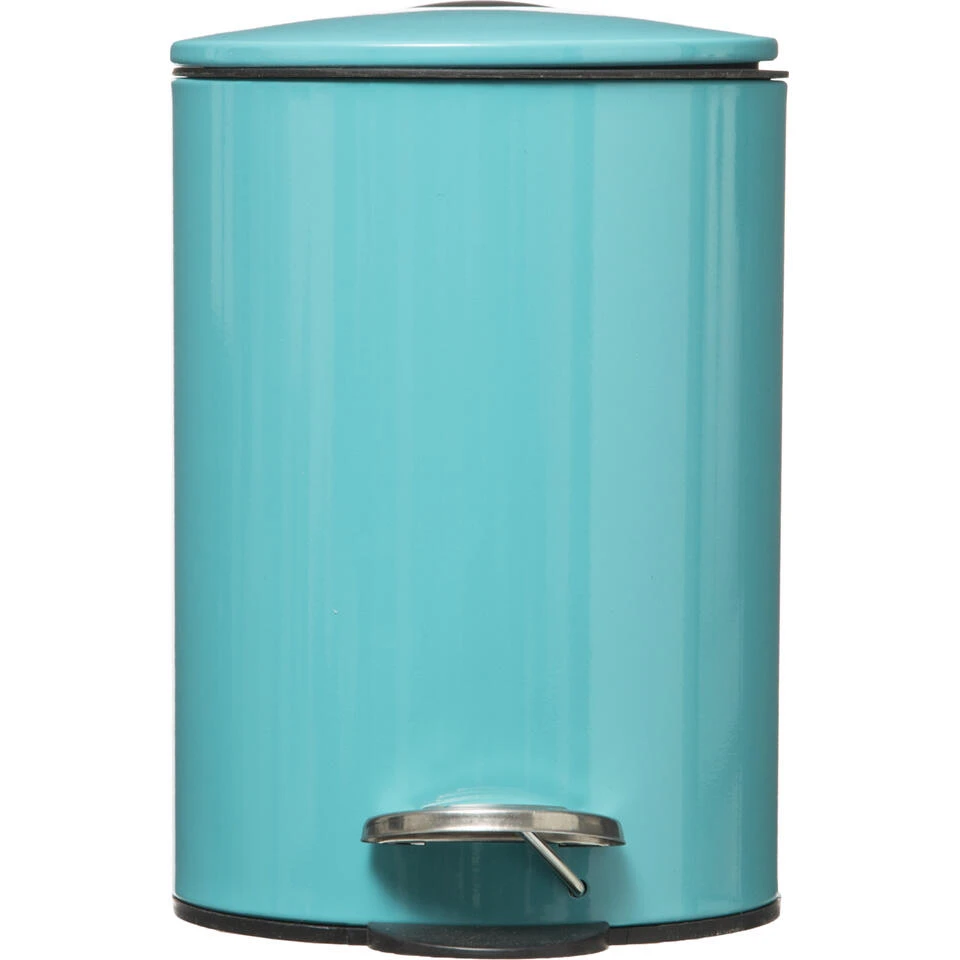 5Five Pedaalemmer - Turquoise Blauw - Metaal - 3L - 23 Cm - Soft Close 2 5Five Pedaalemmer - Turquoise Blauw - Metaal - 3L - 23 Cm - Soft Close - Afbeelding 2