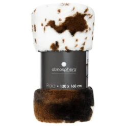 Atmosphera Plaid - Koeienprint - Polyester - 130 X 160 Cm -Huishoudelijke Voorwerpen Winkel 8875ef18320d4baca30318ed4db834e6