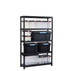 Keter Plus Stellingrek 120/5 - 5 Planken - 120x40x187 Cm - Zwart -Huishoudelijke Voorwerpen Winkel 89fae777523d48efa8b2dab7b60cf93b