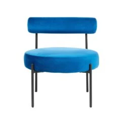 Beliani Fauteuil ALPHA - Blauw Fluweel -Huishoudelijke Voorwerpen Winkel 8e4a19bb792c4ec99cadf4b9c0483b6f