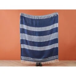 Beliani Plaid TARLAY - Blauw Acryl -Huishoudelijke Voorwerpen Winkel 9263b1d9f3fa4cadabb44b733bf62e2f