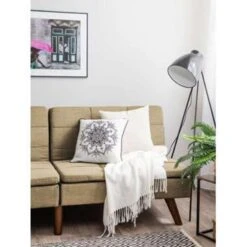 Beliani Driezitsbank - RONNE Bruin Polyester -Huishoudelijke Voorwerpen Winkel 97708874a4fc4b2aaa7bf091f53f5b95