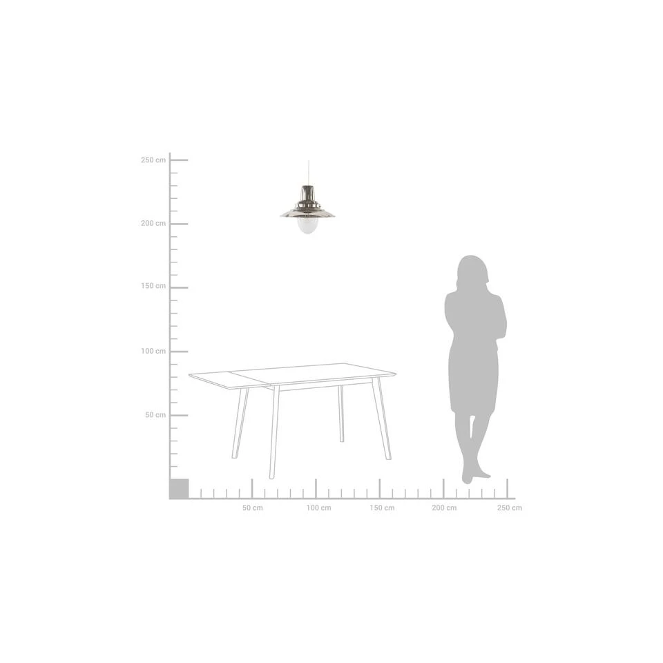 Beliani Hanglamp PINEGA - Zilver Metaal, Glas 4 Beliani Hanglamp PINEGA - Zilver Metaal, Glas - Afbeelding 4