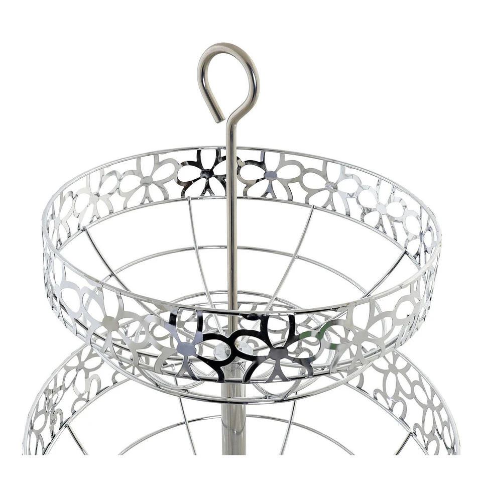 Items Fruitschaal - Etagere - 2-laags - Zilverkleurig - 39 Cm 2 Items Fruitschaal - Etagere - 2-laags - Zilverkleurig - 39 Cm - Afbeelding 2