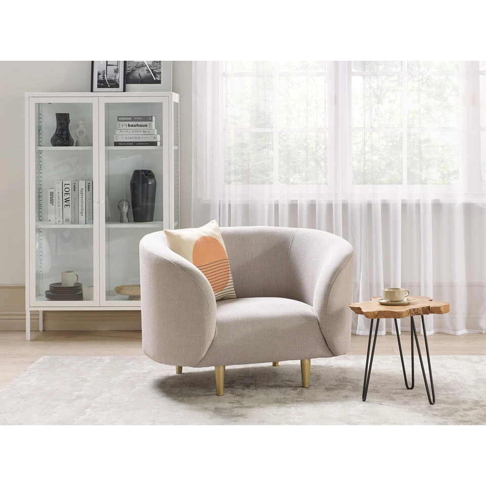 Beliani Zitgroep LOEN - Beige Polyester 4 Beliani Zitgroep LOEN - Beige Polyester - Afbeelding 4