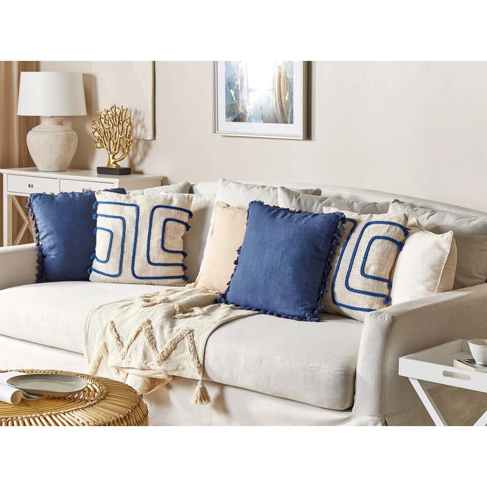 Beliani Sierkussen PLEIONE - Beige Katoen 2 Beliani Sierkussen PLEIONE - Beige Katoen - Afbeelding 2