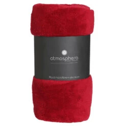 Atmosphera Plaid - Rood - Polyester - 125 X 150 Cm -Huishoudelijke Voorwerpen Winkel a8dbc94055674a548ff4e98bfdade4f6