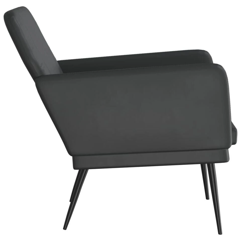 VidaXL Fauteuil 61x78x80 Cm Kunstleer Zwart 4 VidaXL Fauteuil 61x78x80 Cm Kunstleer Zwart - Afbeelding 4