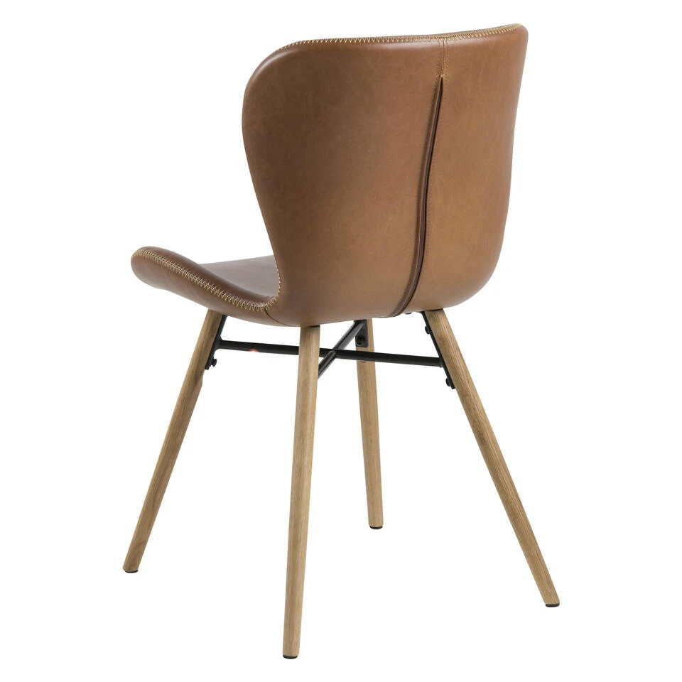 Sohome Eetkamerstoel - Set Van 2 - Jasmaine - PU - Cognac 2 Sohome Eetkamerstoel - Set Van 2 - Jasmaine - PU - Cognac - Afbeelding 2