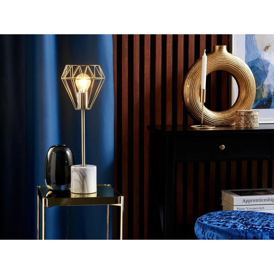 Beliani Tafellamp MOONI - Messing Metaal 2 Beliani Tafellamp MOONI - Messing Metaal - Afbeelding 2