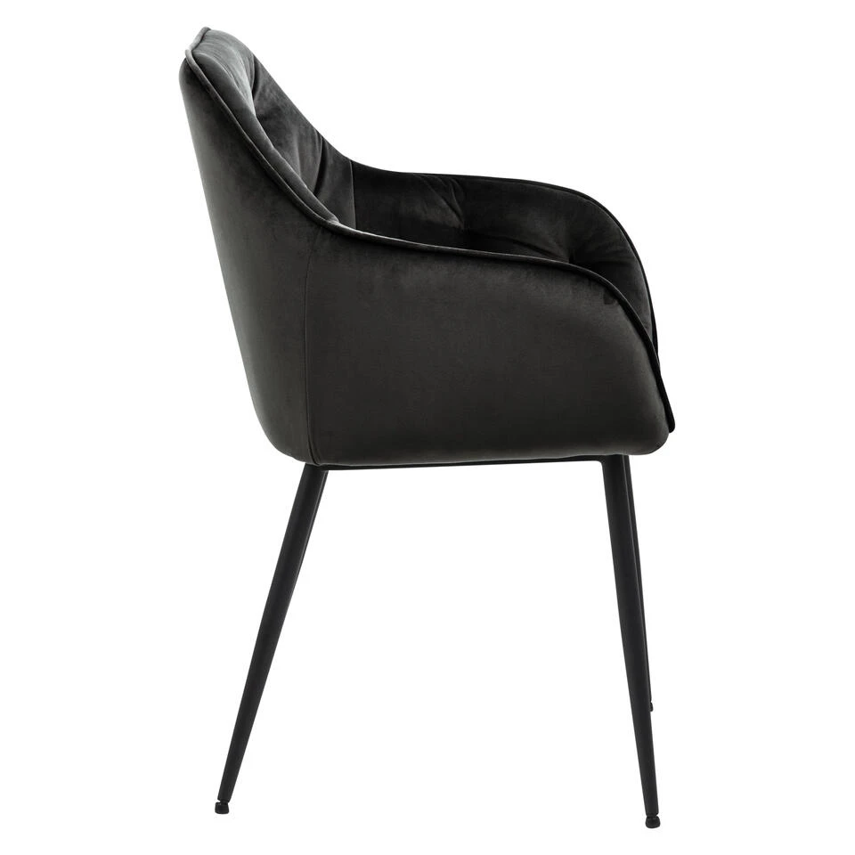 Sohome Eetkamerstoel - Set Van 2 - Otto - Velvet - Grey/Brown 2 Sohome Eetkamerstoel - Set Van 2 - Otto - Velvet - Grey/Brown - Afbeelding 2