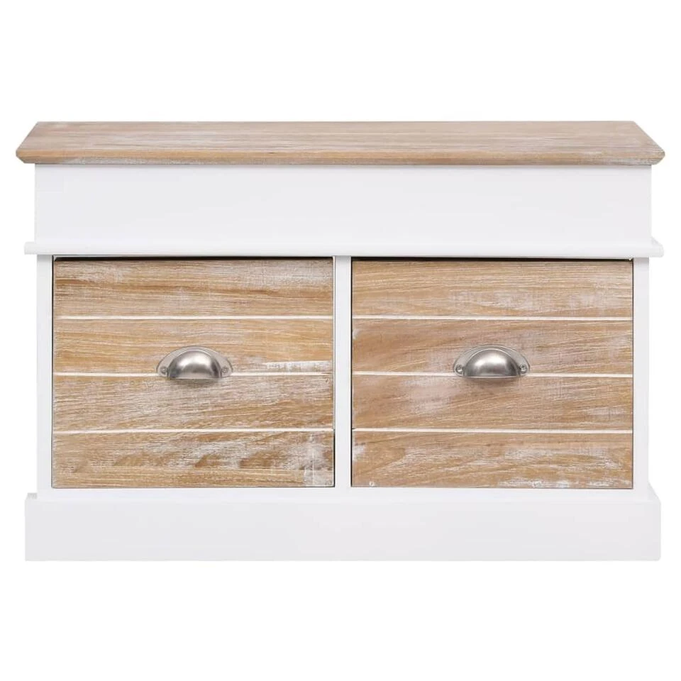 VidaXL Halbank 70x35x45 Cm Paulowniahout 2 VidaXL Halbank 70x35x45 Cm Paulowniahout - Afbeelding 2