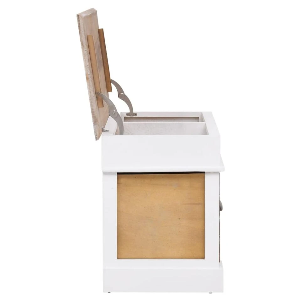 VidaXL Halbank 70x35x45 Cm Paulowniahout 4 VidaXL Halbank 70x35x45 Cm Paulowniahout - Afbeelding 4