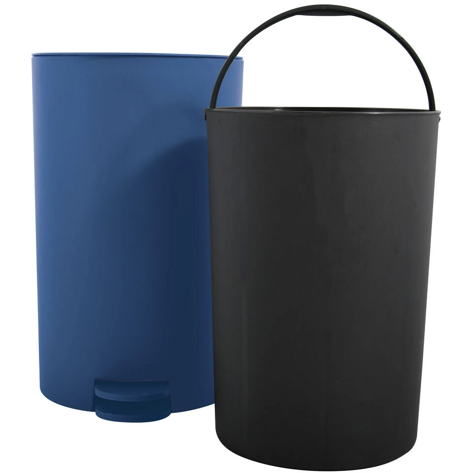 MSV Kleine Badkamer/toilet Pedaalemmer - Marine Blauw - 3L - 15 X 27cm 2 MSV Kleine Badkamer/toilet Pedaalemmer - Marine Blauw - 3L - 15 X 27cm - Afbeelding 2