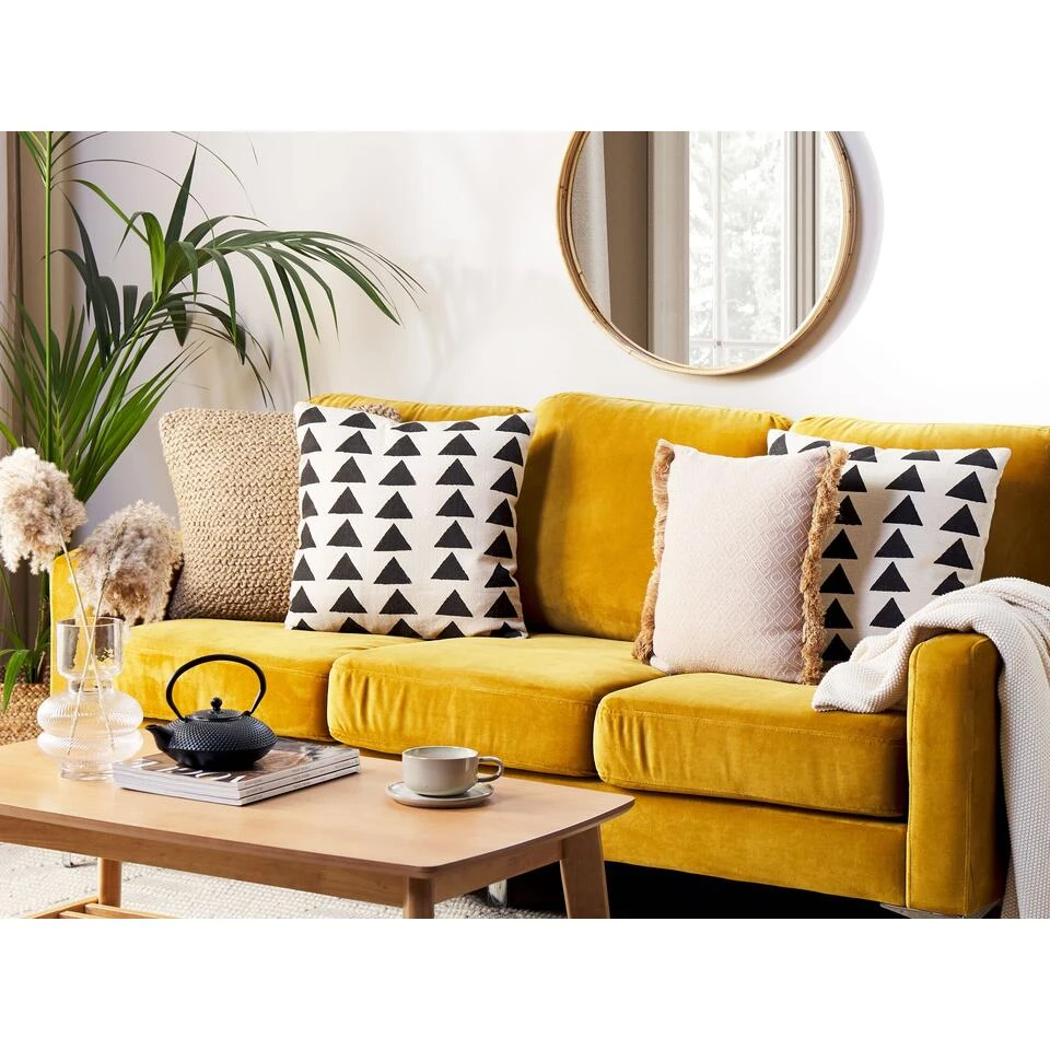 Beliani Sierkussen CERCIS - Zwart Katoen 2 Beliani Sierkussen CERCIS - Zwart Katoen - Afbeelding 2