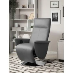 Beliani TV-fauteuil PRIME - Grijs Kunstleer -Huishoudelijke Voorwerpen Winkel f51407b72d1c43db8609edaa081dbdef